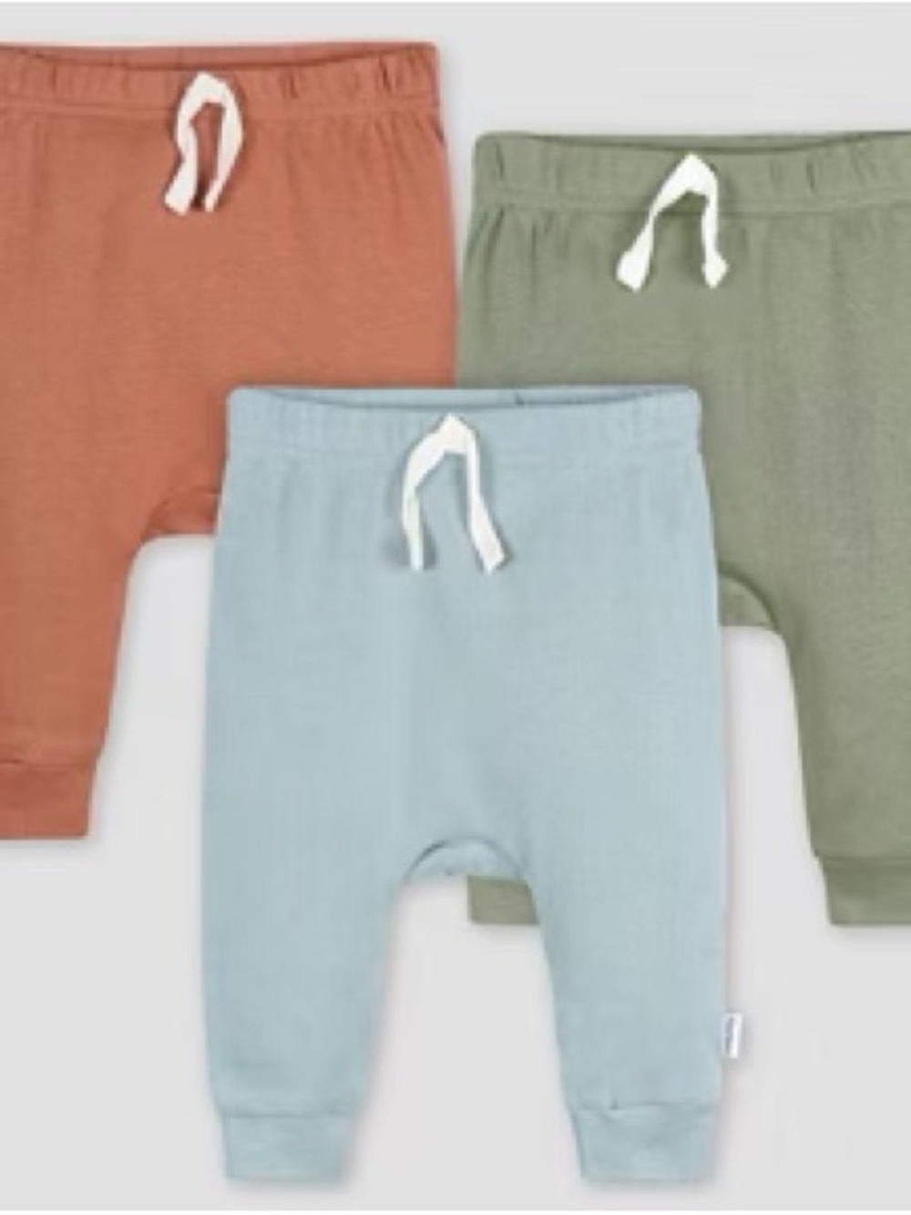 Gerber Baby Jogger Pants in Light Blue, Olive & Rust